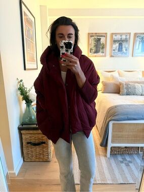 NWT FYYIYI Burgundy Down Jacket | Size Medium